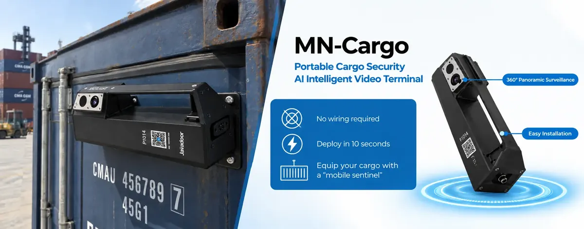 MN-Cargo AI video terminal mounted on a container door